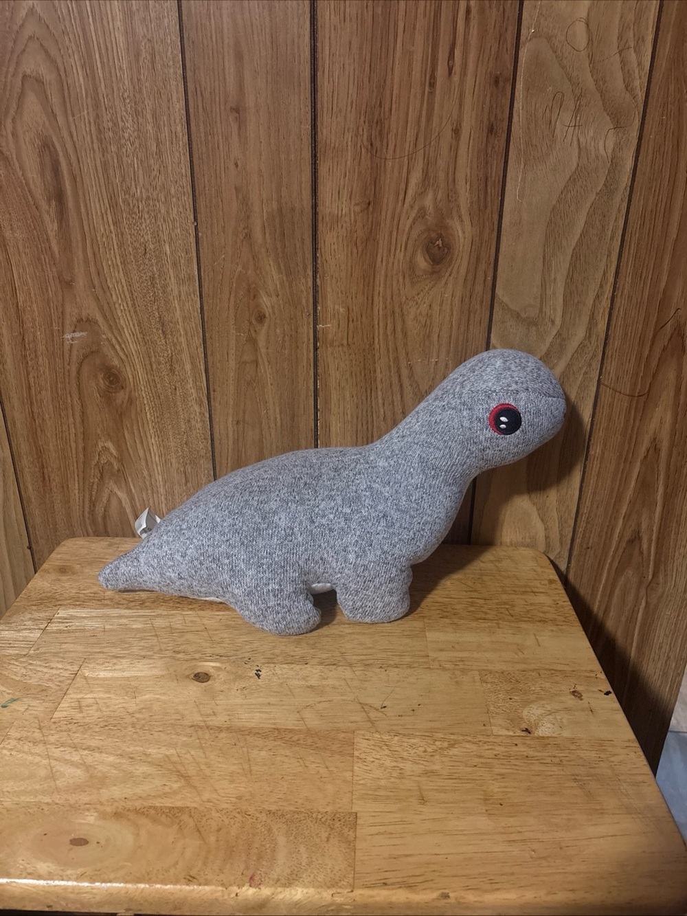 Plush Gray Dinosaur Toy - Soft Kids Plushie